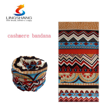 hot new products for 2016 lingshang cashmere wholesale multifunctional seamless tube headwear custom bandana